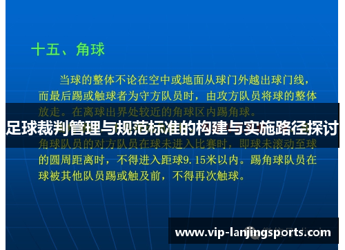 足球裁判管理与规范标准的构建与实施路径探讨