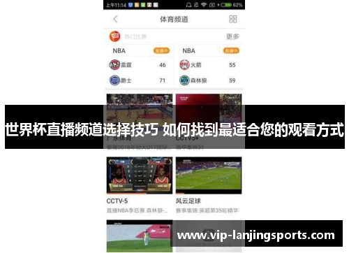 世界杯直播频道选择技巧 如何找到最适合您的观看方式